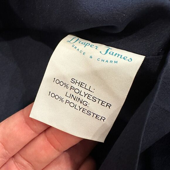 Draper James NEW‎ Women's Solid Keyhole Dress Size 10 Navy Blue Bell Sleeve - Picture 7 of 10